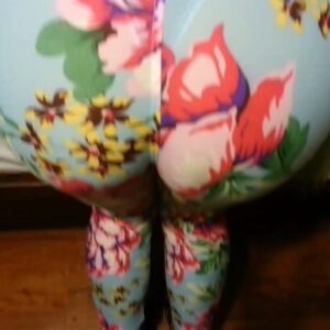 He's fucking my floral leggings, hot blue thong and pussy with his BBC